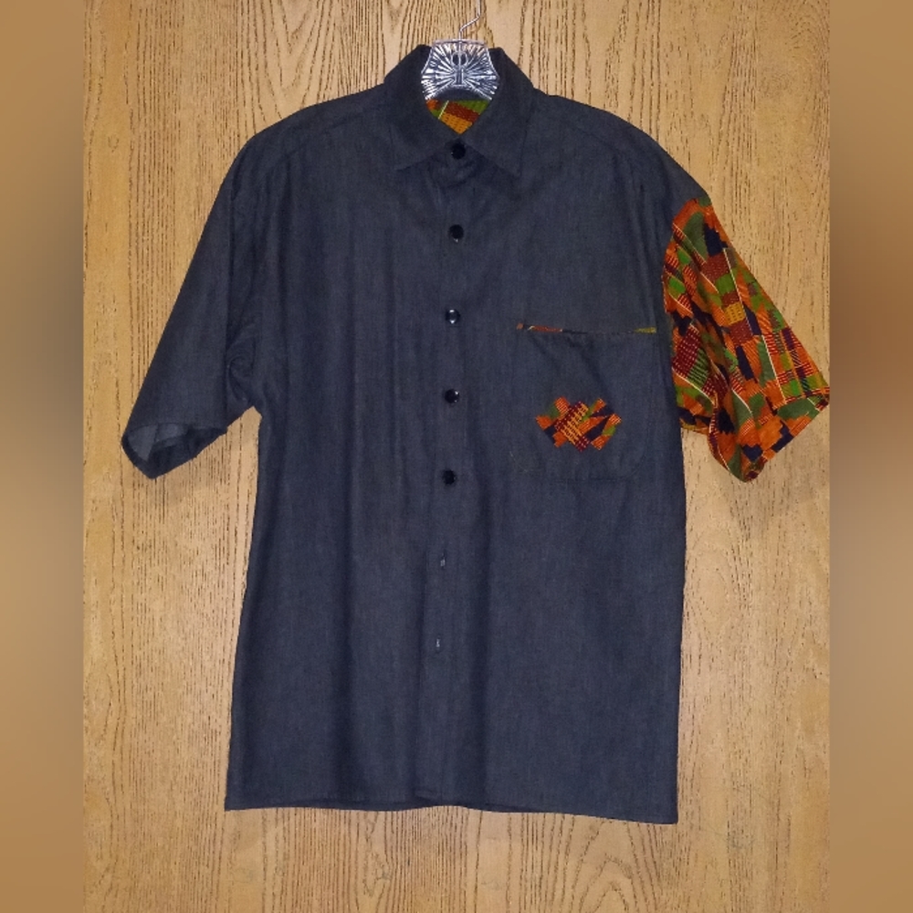 🔆PRECIOUS🔆 Inspired by Dorris Custom Made African Kente Cloth Button Down